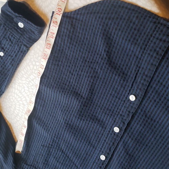 J. Crew Slim Fit Black & Blue Striped LS Button Down Shirt - Picture 7 of 8